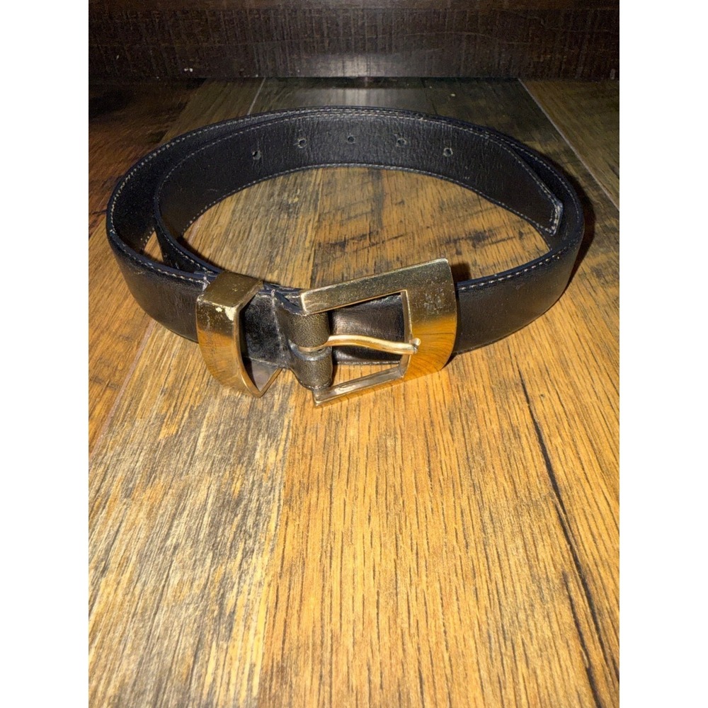 Fossil Genuine Leather Black Belt With Gold Buckle BT7797
